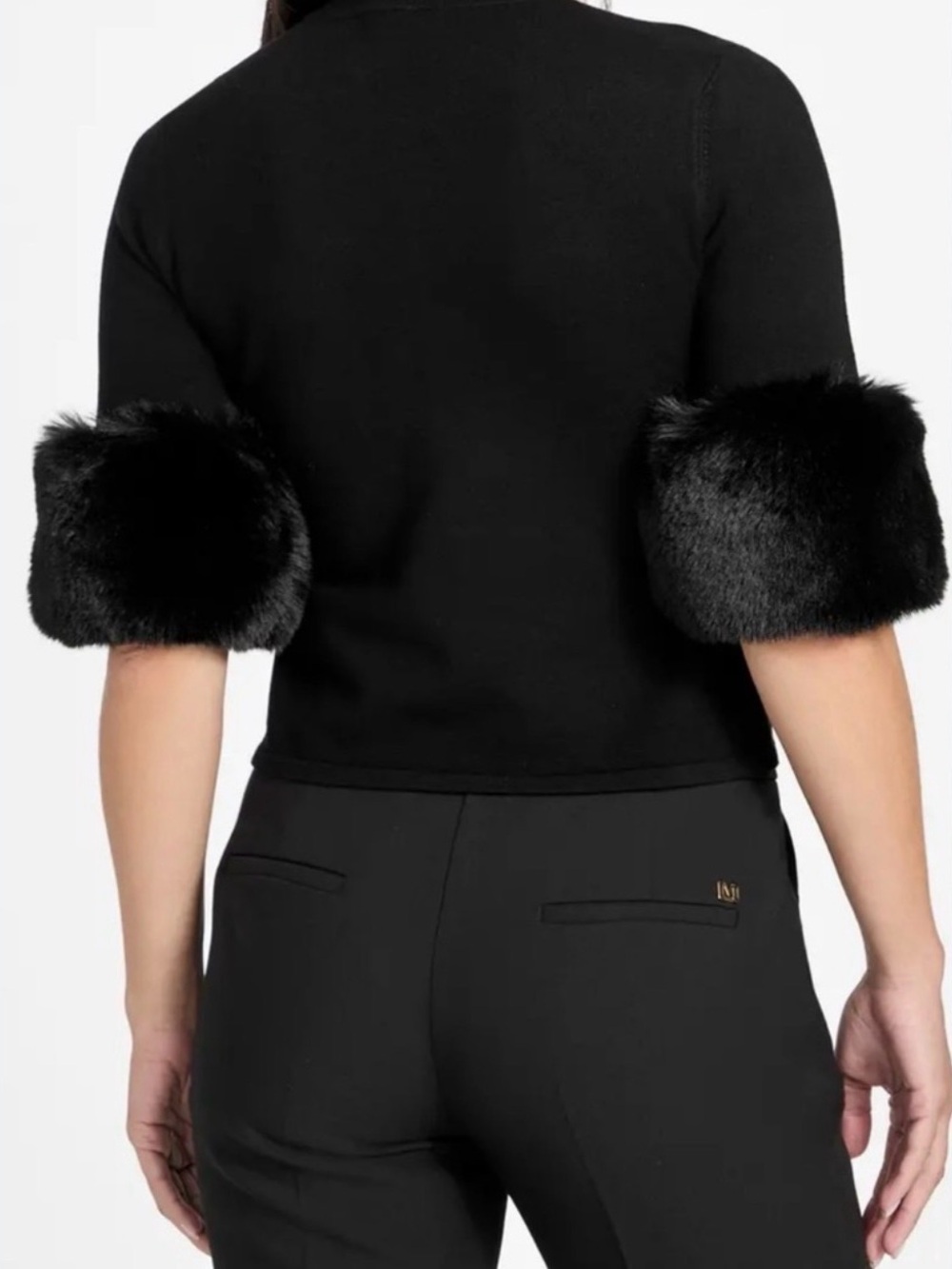 Michael Kors Black Short Sleeve Knit Top with Tag